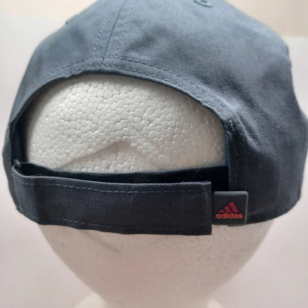 Adidas Baseball Cap Grey Pink Orange Embroidered Logo Adjustable‎ Hat